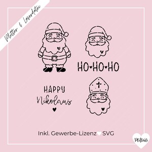 Plotter- & Laserdatei Nikolaus, Weihnachtsmann, Weihnachten SVG PNG inkl. Gewerbelizenz