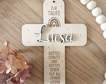 SVG laser file baptismal cross, cross, baptism, rainbow, dove, baptism ceremony, gift for baptism SVG lasercut, including commercial license
