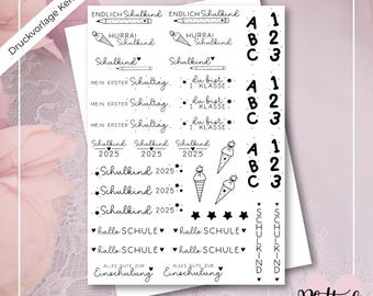 PDF print file candle tattoo, candle foil, back to school, schoolchild, first day of school, template for printing candles, candle stickers, 2026