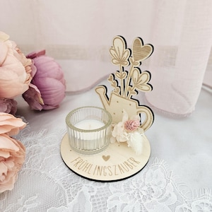 SVG Laserdatei Frühlingslicht, Frühling, Gießkanne, Teelichthalter, SVG Lasercut, inkl. Gewerbelizenz