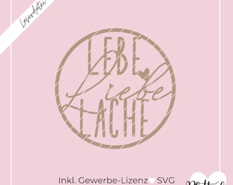 SVG laser file wreath Live Love Laugh, loop, door wreath, SVG lasercut, including commercial license