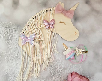 Porta fermaglio per capelli con file laser SVG, unicorno e cavallo, unicorno, cavallo, taglio laser SVG, inclusa licenza commerciale