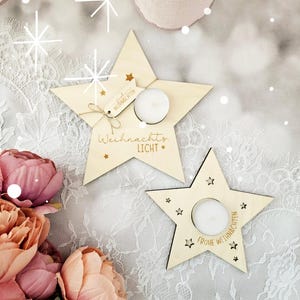 Luci stellari con file laser SVG, 4 portacandele, portacandele, stelle, taglio laser SVG natalizio, inclusa licenza commerciale