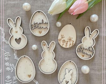 SVG laser file Easter pendants, Easter eggs, Easter bunny pendants, Easter decorations SVG including commercial license