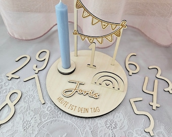 SVG laser file birthday plate, 3 mm, 4 mm and 6 mm, SVG laser cut, including commercial license