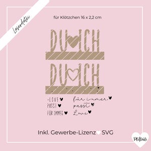 SVG Laserdatei Klötzchen Du & Ich, Liebe, Valentinstag, Love, SVG Lasercut, inkl. Gewerbelizenz