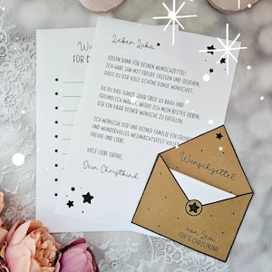 PDF Druckvorlage Wunschzettel, Briefumschlag, Brief vom Christkind, Weihnachtsmann, inkl. Gewerbelizenz, PDF Datei Brief vom Christkind