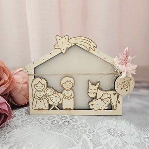 SVG Laserdatei Lichterkrippe, Weihnachtskrippe, Weihnachten, Lichthaus, Lasercut, inkl. Gewerbelizenz
