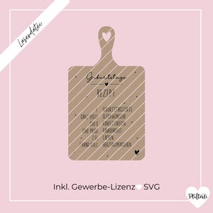 SVG Laserdatei Geburtstagsrezept, Geburtstag, Rezept, Schneidebrettchen, Geburtstagsdeko, Brettchen, SVG Lasercut, inkl. Gewerbelizenz