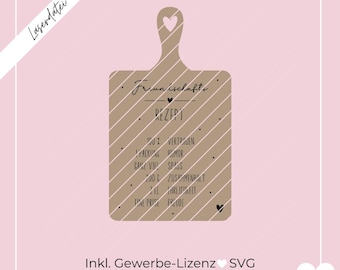 SVG laser file friendship recipe, good friends, recipe, cutting board, gift idea, board, SVG laser cut, including commercial license