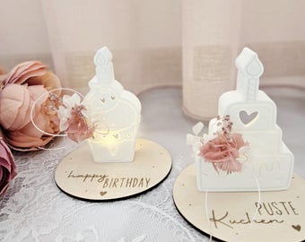 STL 3D printing file muffin, cake, bunny & angel for balloon lights including coasters. Laser file, 3D printing, including laser file and commercial license.