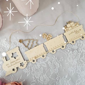 Archivo láser SVG Cuenta regresiva de Navidad, Calendario de Adviento, Tren de Navidad, Corte láser SVG de Navidad, incluida licencia comercial