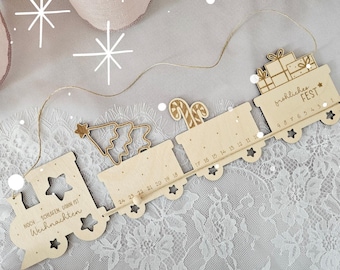 SVG laser file Christmas countdown, Advent calendar, Christmas train, Christmas SVG lasercut, including commercial license
