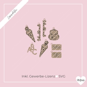 Colgante para niños en edad escolar con archivo láser SVG, regreso a clases, inscripción escolar, etiqueta de regalo, corte láser SVG, incluye licencia comercial