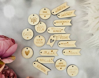 SVG laser file 25 gift tags, pendants, decorative tags, SVG laser cut, including commercial license
