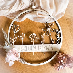 SVG Laserdatei Blumenkranz, Frühlingskranz, Frühling, Türkranz, Blumenloop, inkl. Gewerbelizenz