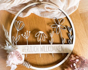 SVG laser file flower wreath, spring wreath, spring, door wreath, flower loop, including commercial license
