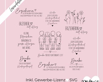 Laser file daycare farewell educator & kindergarten teacher, gift idea for educators, SVG, laser engraving including commercial license