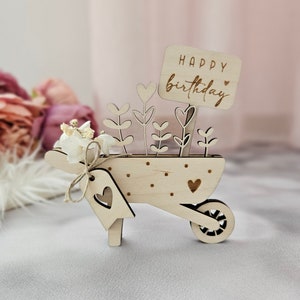 SVG-laserbestand kruiwagen, 3D, geldcadeau, voucherverpakking, decoratie, SVG-lasercut, inclusief commerciële licentie