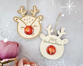 SVG laser file chocolate ball Rudolf, pendant, gift tag, SVG lasercut, including commercial license