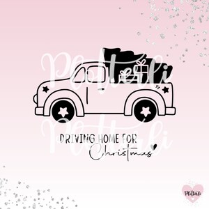 Plotterbestand/laserbestand Kerst pick-up/pick-up/auto/Kerstmis/Kerstmis/Kerstmis bestand SVG & PNG commerciële licentie