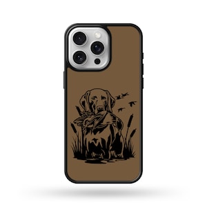 Brown Lab Duck Hunting Dog MagSafe compatible Phone Case