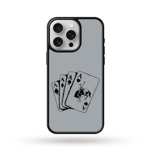 Graue Ace Cards MagSafe Kompatible Handyhülle
