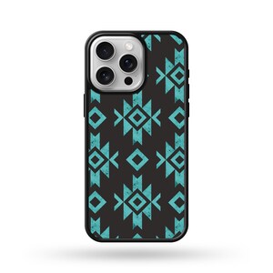 Türkis Aztec MagSafe Kompatible Handyhülle