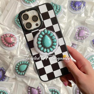 Turquoise Teardrop Western Concho Magnetic/Adhesive Phone Grip