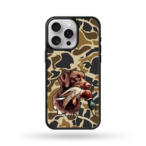 Camo Chocolate Lab Duck MagSafe Compatible Phone Case