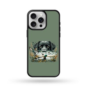 Green Black Lab Duck MagSafe Compatible Phone Case