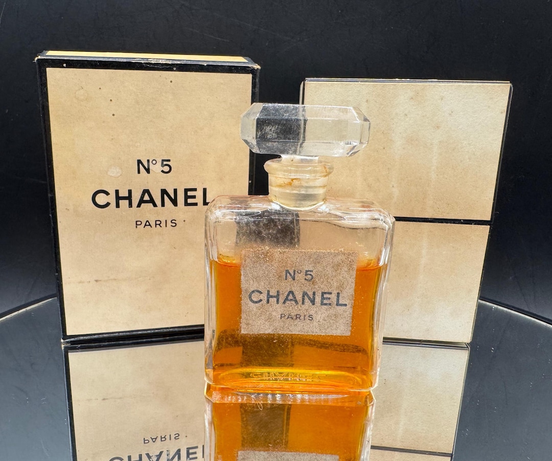 Chanel No 5 Vintage Perfume 14ml TPM Part Used Bottle With Box 1970 s chanel-no-5-vintage-perfume-14ml-tpm-part-used-bottle-with-box-1970-s