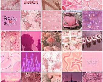 30 Pretty Pink Aesthetic Room Decor Bedroom Collage Kit Wall Decor Set Australia