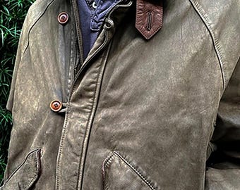 X-Large Brown Italian Leather Bombardier Jacket