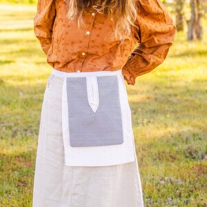 TIE-ON POCKET, Double Pocket, Calico Print, Prairie pocket, Handmade pocket