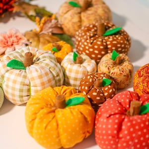 FABRIC PUMPKIN, Fall Decoration, Pin Cushion, Stuffed Pumpkin, Handmade