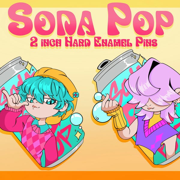 Soda Pop Series 1: 2 inch hard enamel pin *PREORDER* Kpop Demon Hunters