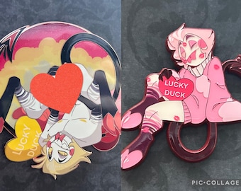 Pins en émail Lucky Duck Lucifer EN STOCK Hazbin Hotel 18+ UNIQUEMENT