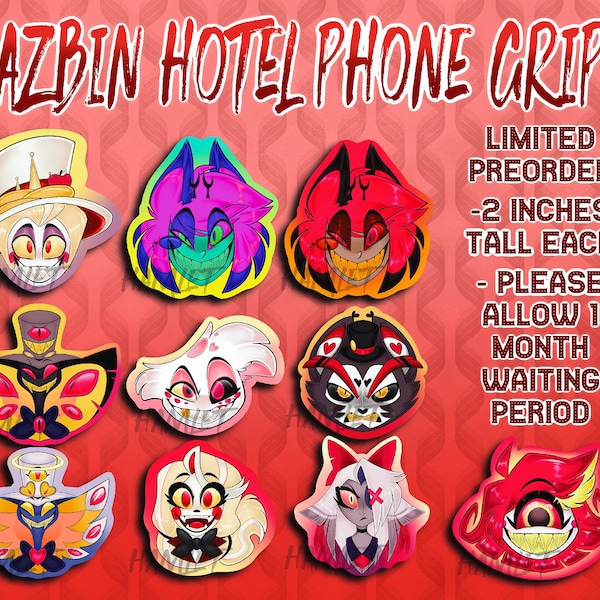Hellaverse Phone Grips UNOFFICIAL FANMERCH Hazbin Hotel