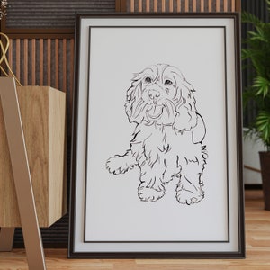 Custom Line Drawing, Dog Portrait, Digital Art, Drawing From Photo, Dog Lover Gift, Personalized Gift, Dog Wall Art, Custom Pet Portrait