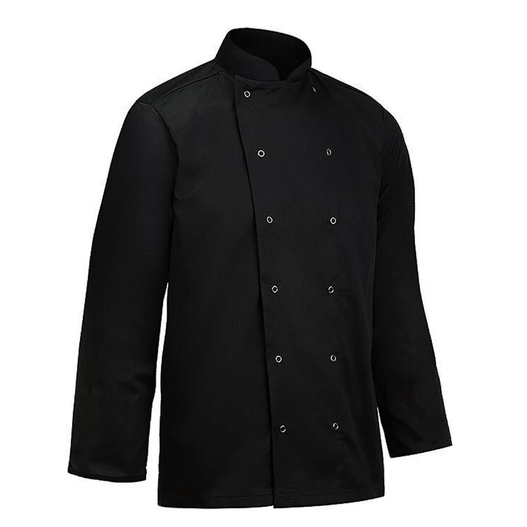 Chef Jacket Long Sleeve Visible Button and Hidden Button Chefs Jacket for Men Women Kitchen