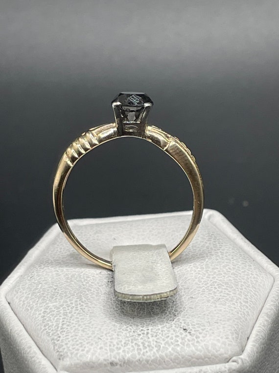 14kt antique 2/3 carat black diamond ring - image 5