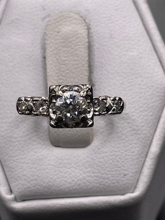 Antique one carat European cut diamond engagement… - image 1