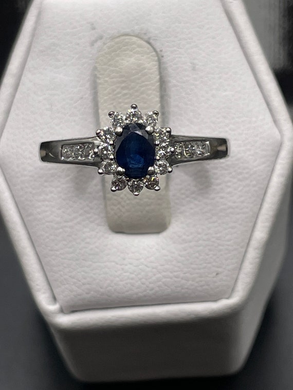 Vintage half carat sapphire and half carat diamond