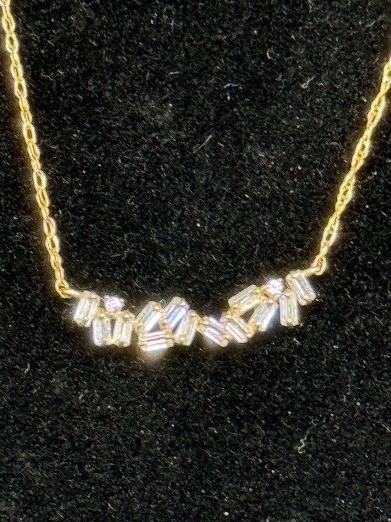 14kt unique simulated diamond necklace