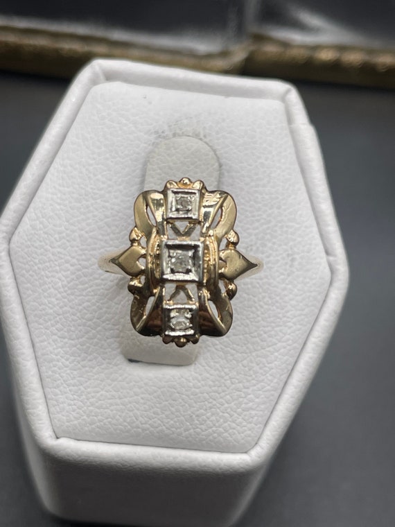 Antique Victorian, diamond fashion ring, 14 karat 