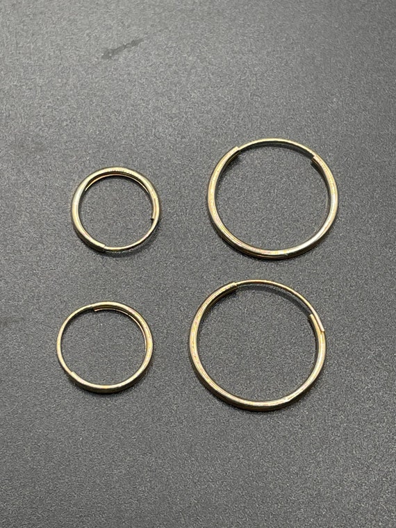 Vintage continuous hoop earrings 14 karat