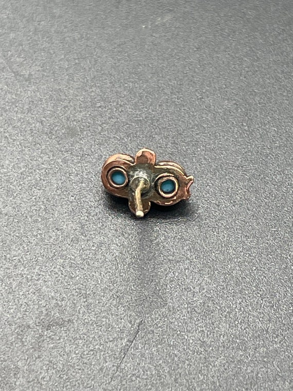 Antique turquoise native American earrings 14 kar… - image 8