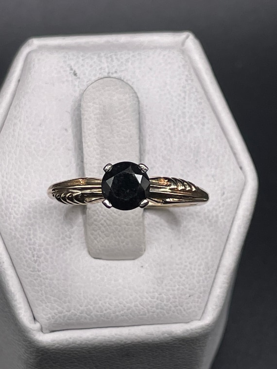 14kt antique 2/3 carat black diamond ring - image 1