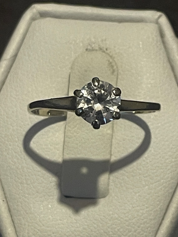 14kt antique one carat simulated diamond engageme… - image 1